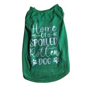 Hand Crafted Green Funny Dog Tshirt, Dog Clothing, Pet Clothing, Pet Shirt, Furb